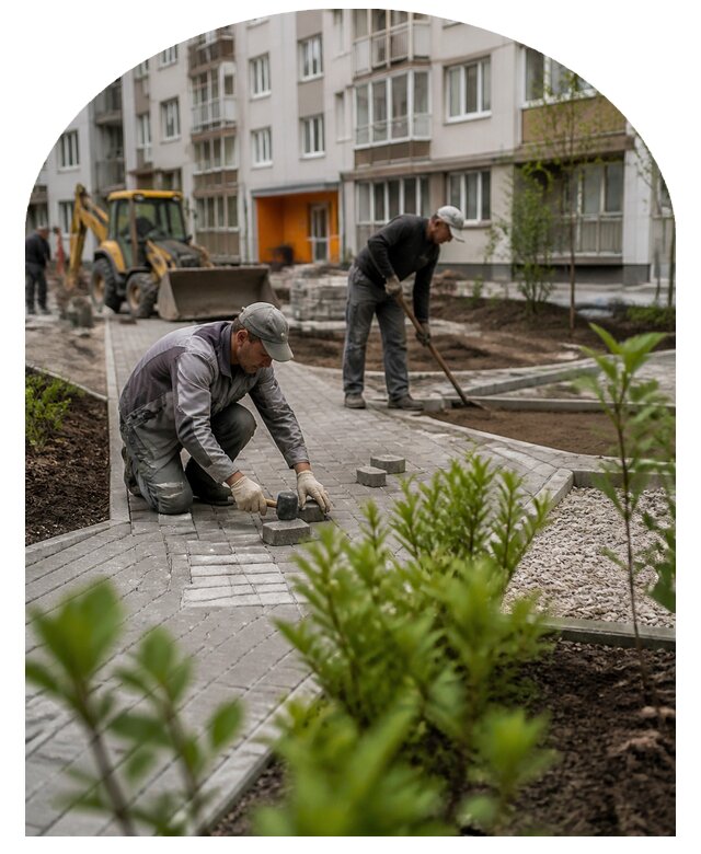 Благоустройство двора многоквартирного дома в Кулебаках