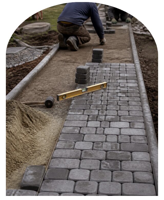 Укладка садовых дорожек на даче из плитки под ключ в Кулебаках